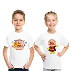 Симпатичная футболка с принтом Anpanman And Baikinman для мальчиков, забавная повседневная одежда для маленьких девочек, летняя детская футболка, детские топы, HKP5254