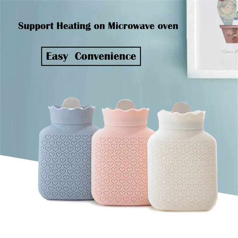 

Rubber Short Long Microwave Heating Hot Water Bottle Heat Hand Warmers Bag With Knitted Cover For Winter Keep Hand Warm