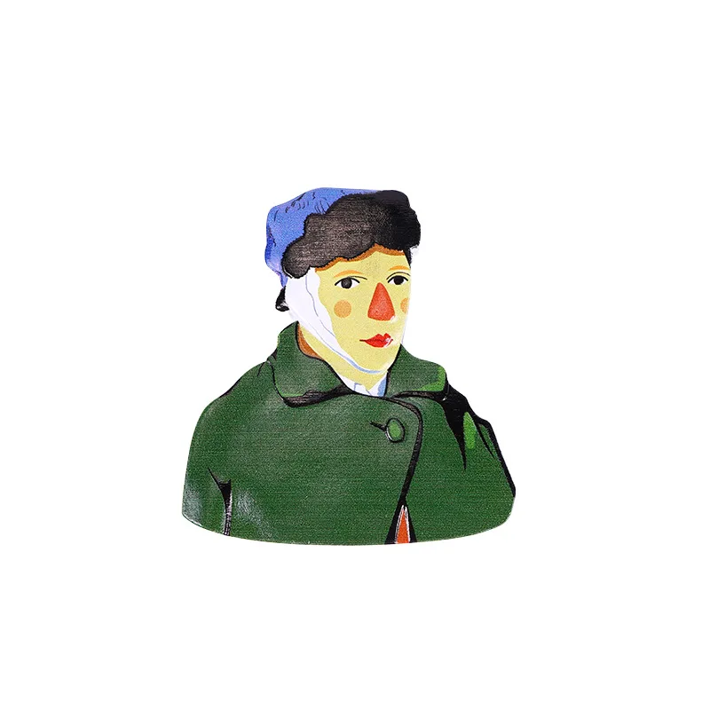 

Refrigerator Magnetic Stickers Creative Oil Painting Characters Refrigerator Stickers Three-Dimensional Ins Resin Decoration