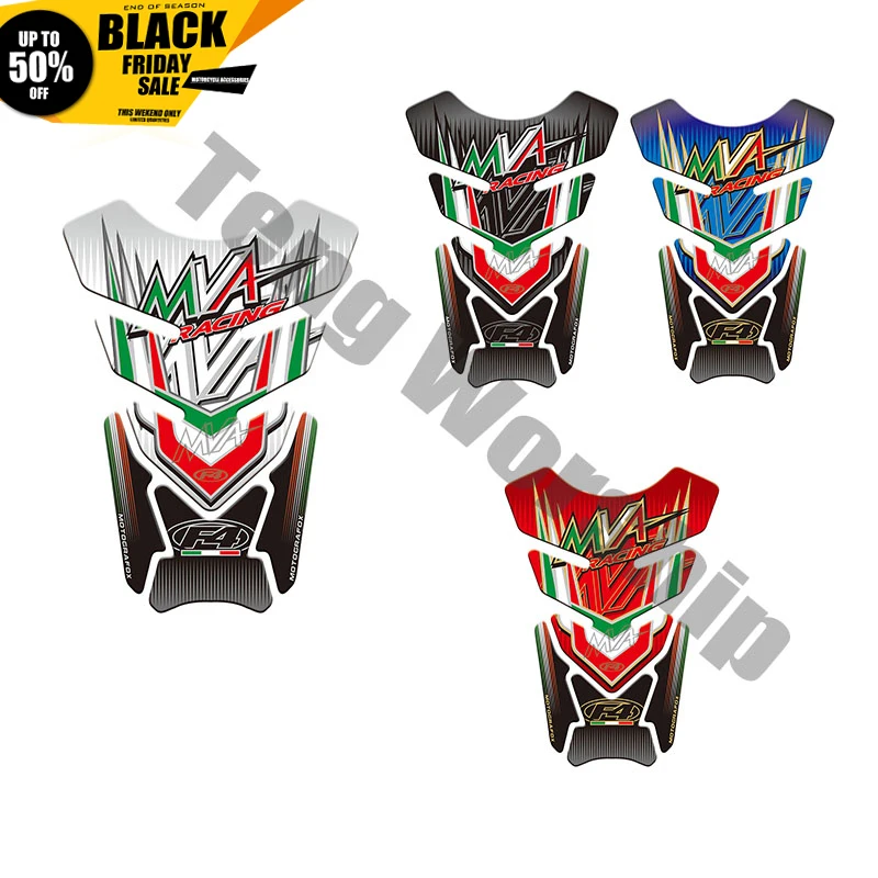 

Motorcycle 3D Gas Fuel Tank Pad Protective Stickers For MV Agusta 750 1000 f4 MVA Fishbone Protector Cover waterproof Decals