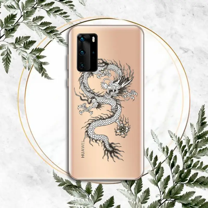 

Dragon Phone Case Clear Transparent for huawei honor P 40 30 20 lite Pro 10 i 8 9 x p smart 2019