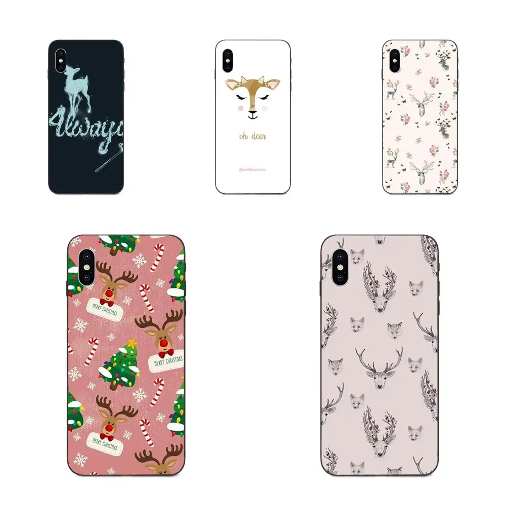 Красивый Рождественский олень с животными сердечком для Apple iPhone 4 4S 5 5S SE 6 6S 7 8 11 Plus X