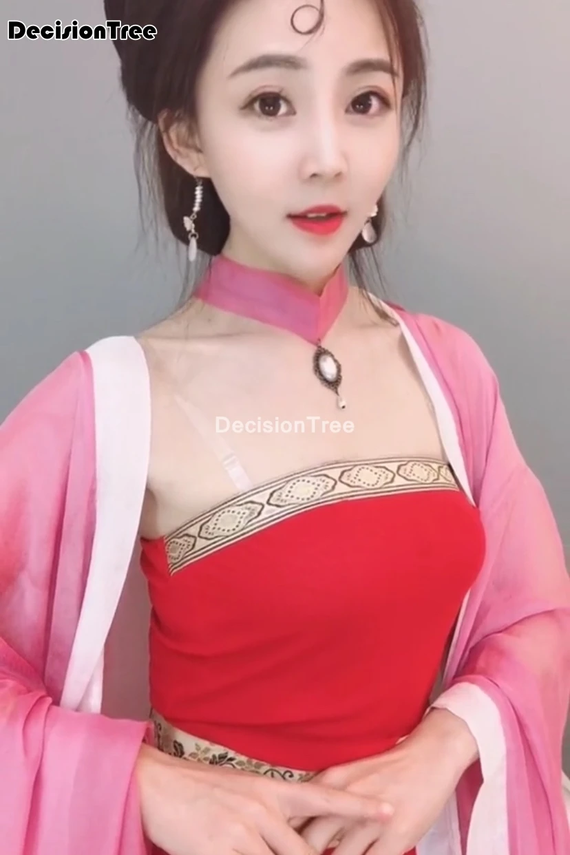 

2021 красная фея ТВ сцена guzheng танцевальный фильм телевизионная драма Улучшенный hanfu Женский танцевальный сценический костюм hanfu