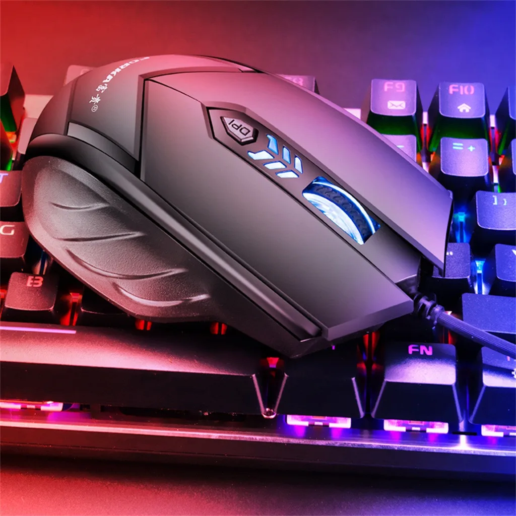 Профессиональная Проводная игровая мышь светодиодный 6 кнопок 2400DPI Регулируемая