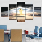 Картина на холсте с изображением солнца и Иисуса Христа