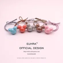 EUHRA 5 цветов Акриловые Блестящие головы Микки Минни для девочек женские эластичные резинки для волос Детские резинки высокая эластичность