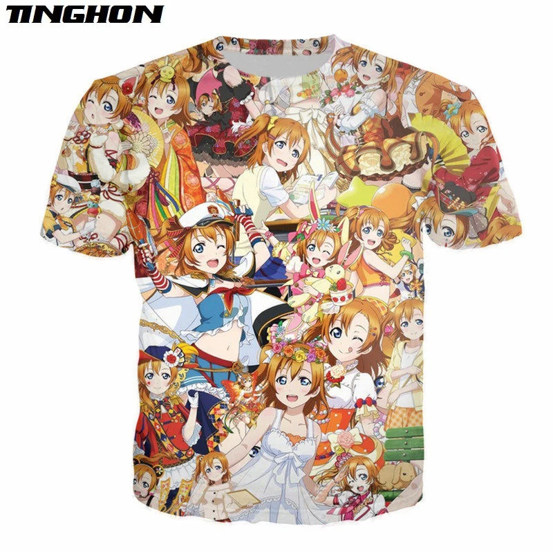 XS-7XL Harajuku в стиле аниме Живая Любовь футболка хипстерская прикольная 90s женская