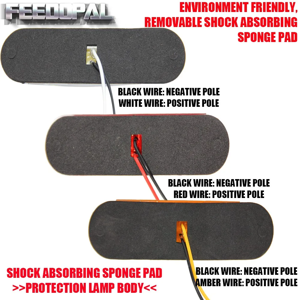 FEEDOPAL 4X 6LED красная овальная боковые габаритные светодиодный индикатор сигнала