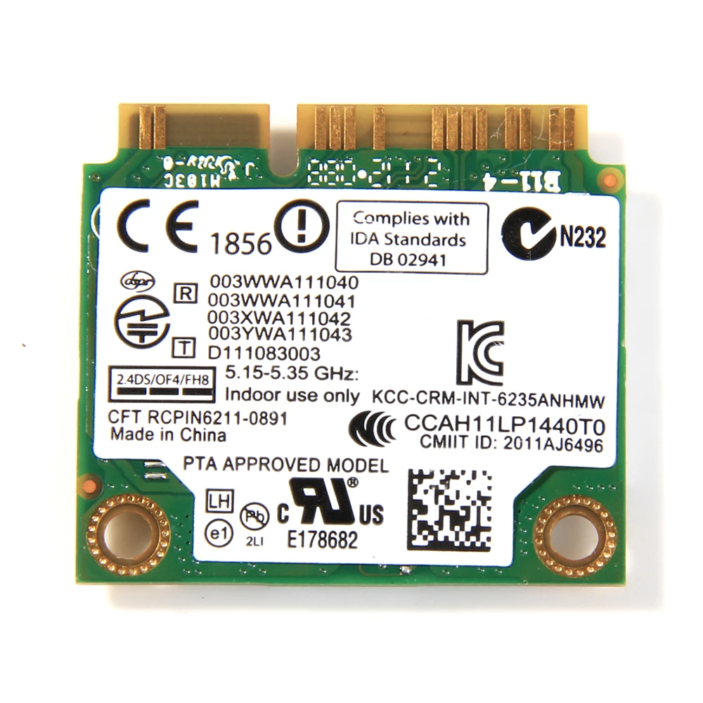 Dual Band Centrino Advanced-N 6235 6235ANHMW 2.4&amp5G 300Mbps WiFi Bluetooth 4.0 Mini PCIe Wireless Network Wlan Card | Компьютеры и