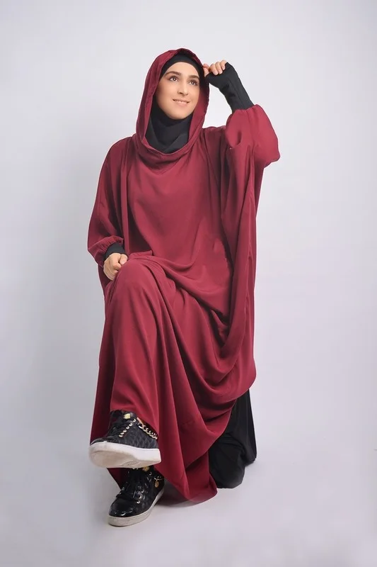 Длинное платье хиджаб с капюшоном для мусульманских женщин, женское платье, женское платье с полным покрытием, мусульманская одежда, кафтан...