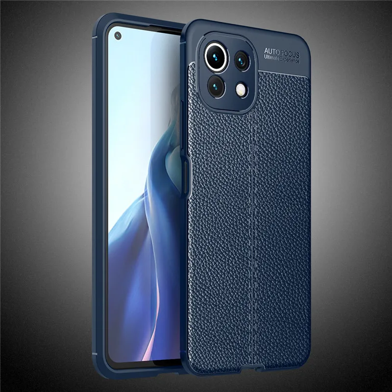 For Xiaomi Mi 11 Lite Case Shockproof TPU Soft Leather TPU Style Phone Case ForMi 11 Lite Cover Coque Fundas For Mi 11 Lite