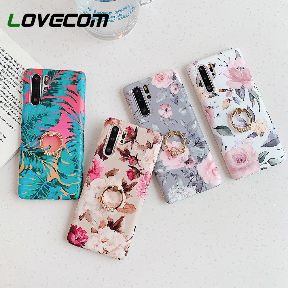 Чехол LOVECOM для Huawei P40 P30 P20 Pro Lite Mate 30 винтажный цветочный чехол с банановым листом