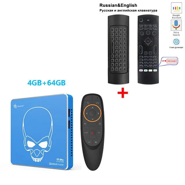 4GB64GB add RU mic Beelink GT-King Pro Amlogic S922X-H Android 9.0 Smart Tv Box DDR4 4GB 64GB 2.4G 5.8G Wifi 1000M 4K Set Top Box VS Ugoos AM6 Pro - Color: 4GB64GB add RU mic