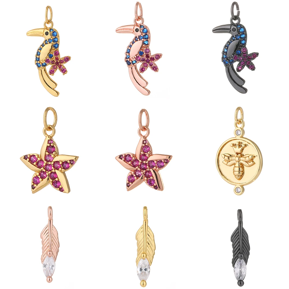 Подвески в виде птицы для изготовления ювелирных изделий объемные золотые