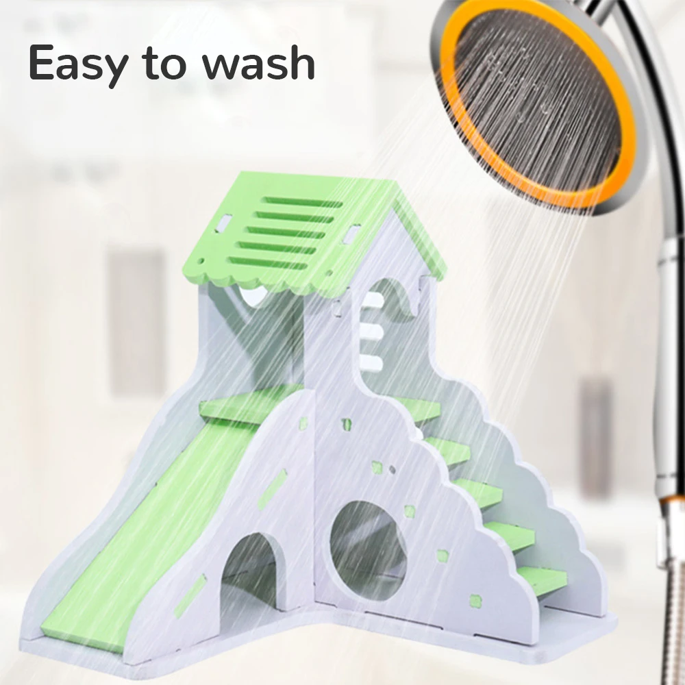 Двухслойная хижина деревянный дом хомяка Нетоксичная мышь крысиное гнездо