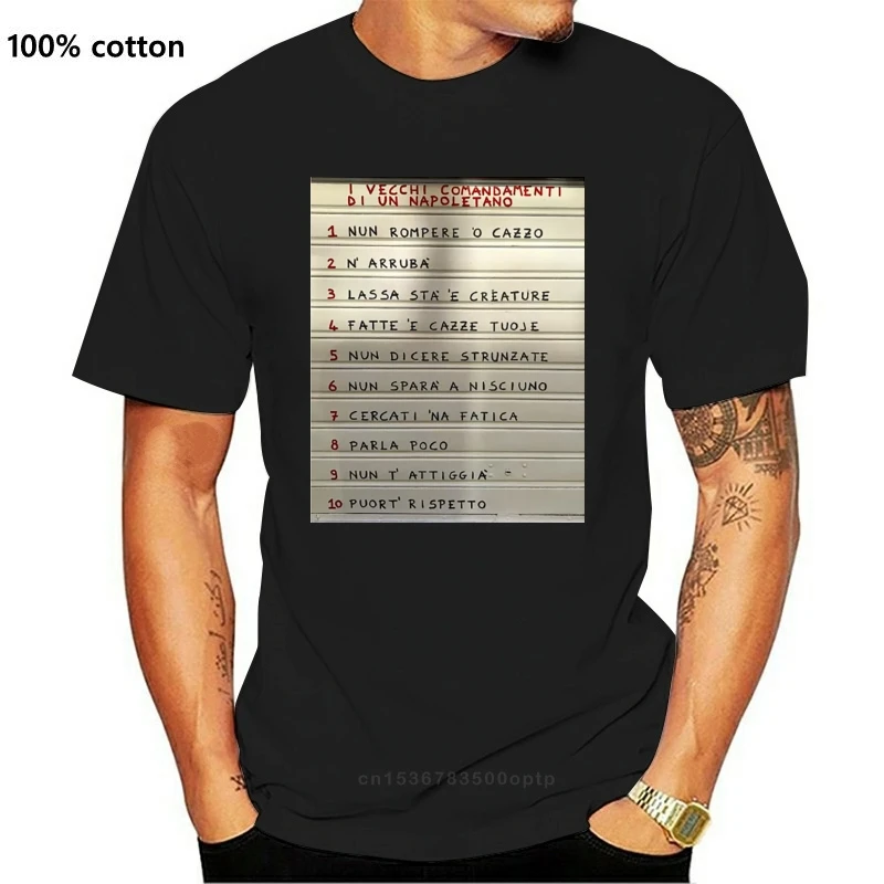 Футболка с принтом тематики &quotSCRITTE SUI MURI SIMPATICA забавные NAPOLI 5 S M L XL 2XL 3XL|Мужские