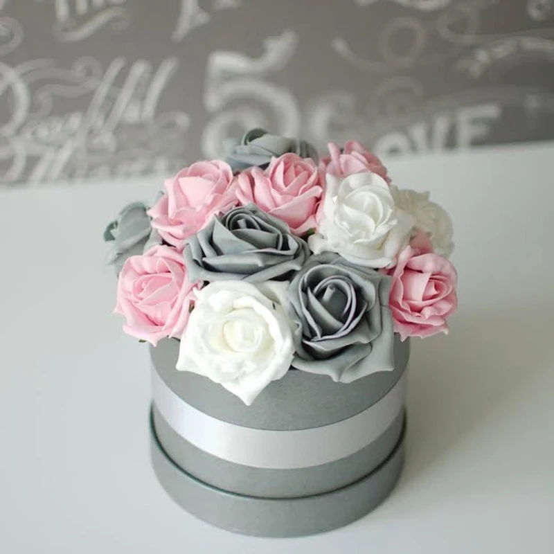 30 шт./лот 8СМ Искусственные розы из пенопласта для свадебного букета, украшения дома, детских вечеринок, скрапбукинга и творчества.