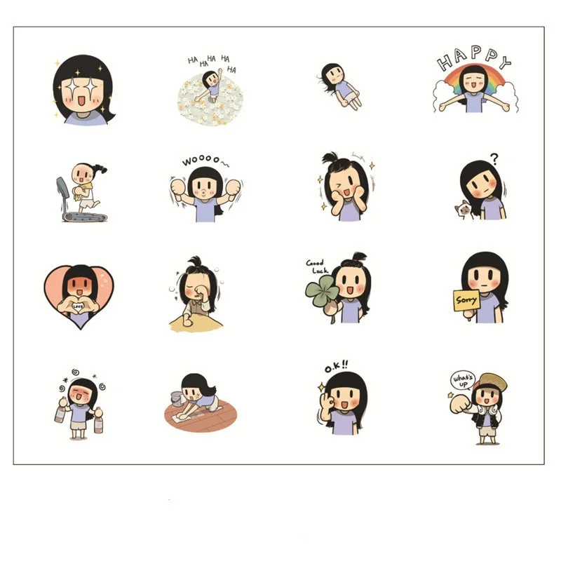 Стикеры в стиле K-POP 32 дюйма Мультяшные милые персонажи декорации ручная запись