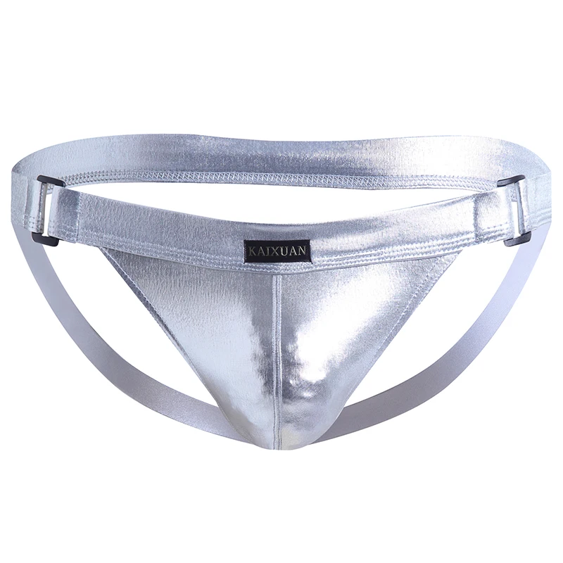Сексуальное нижнее белье для мужчин джоки Черные стринги из искусственной кожи и