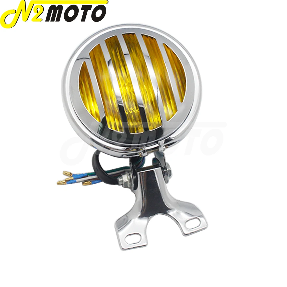 Хромированная винтажная мотоциклетная фара 5 дюймов с боковым креплением и