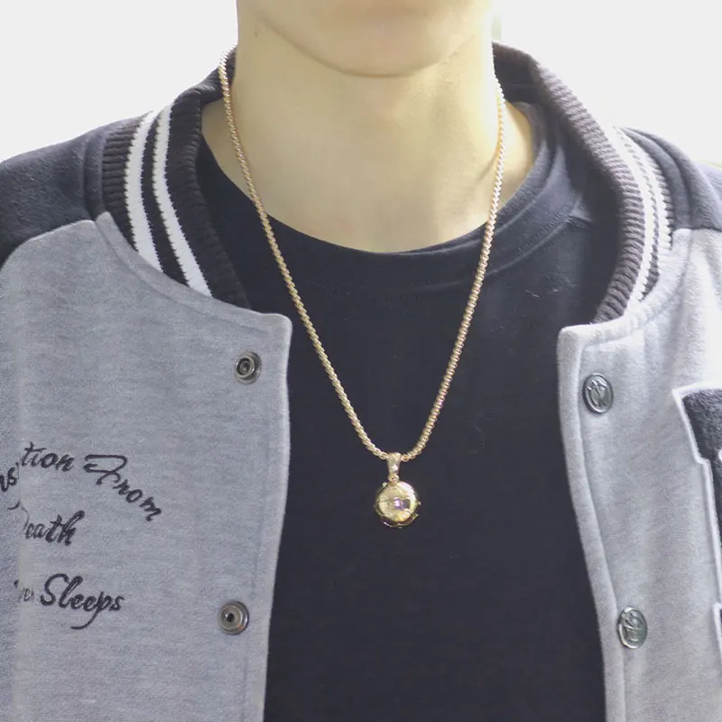 Ожерелье с футбольной подвеской Мужская цепь из нержавеющей стали футбольный