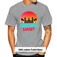 camiseta de punto de puerto rico sunset palms camiseta caribe%c3%b1a 100 algod%c3%b3n s xxxl luz solar est%c3%a1ndar moda de verano 2021