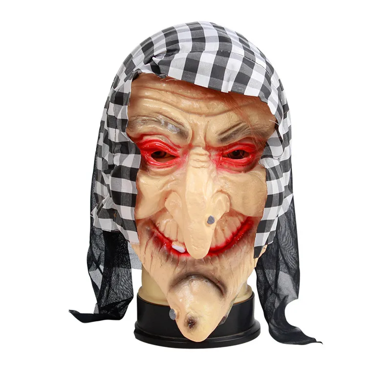 Halloween Dress up Horrible Witch Mask Party cosplay witch Headgear bar haunted house horror Show Props Holiday Spoof Decoration | Дом и сад