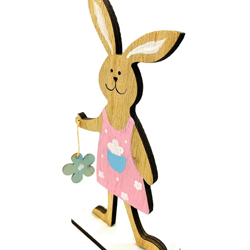 

3Pcs Easter Decorations Colorful Bunny Rabbit Egg Easter Wood Crafts Toys Gifts Ornaments Decorative Adornments for Home