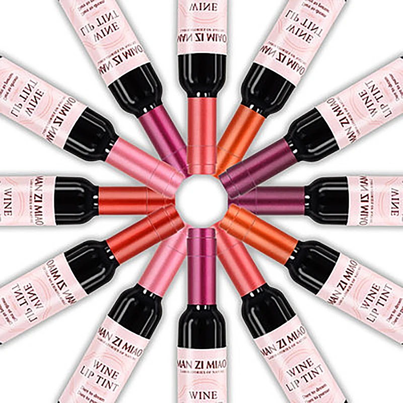 6 цветов матовый блеск для губ красное вино бутылка макияж жидкая водостойкая