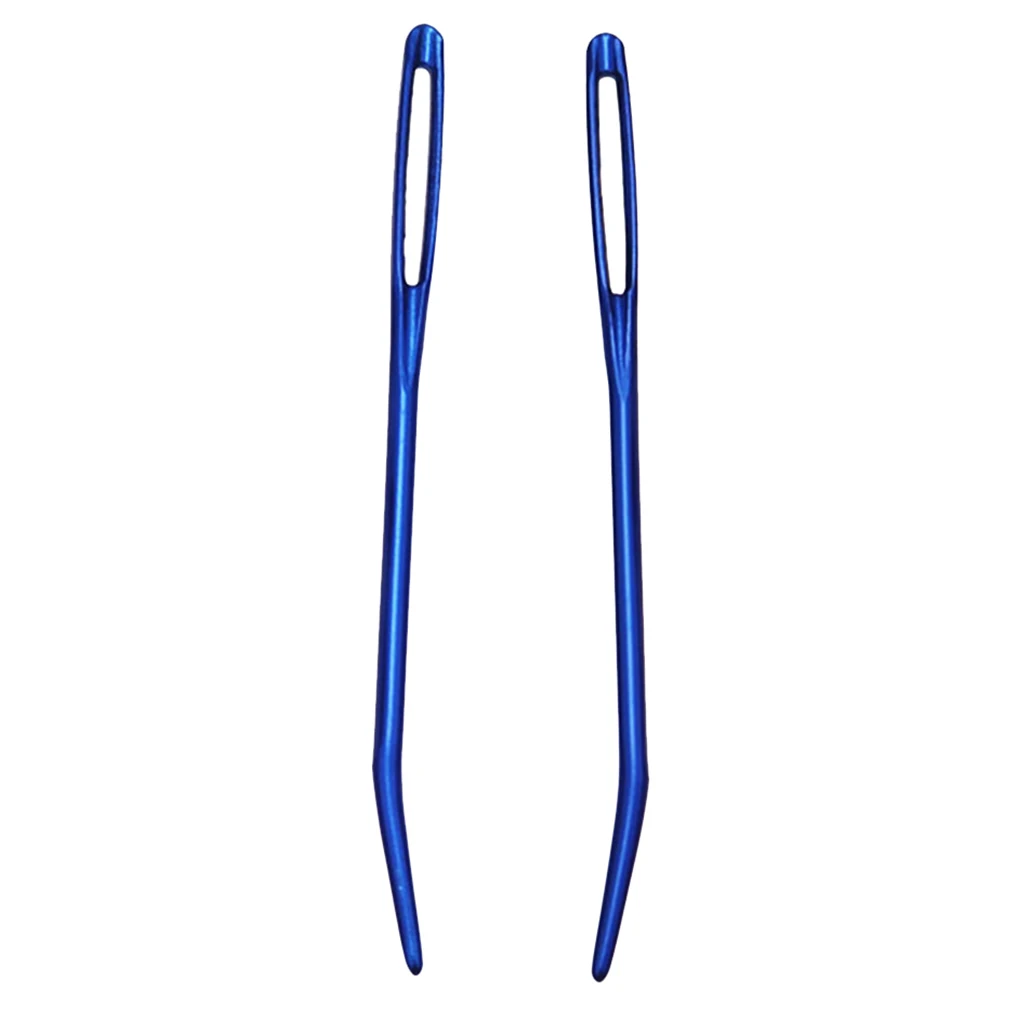 2 шт. алюминиевый Больших Глаз с изогнутым кончиком гобелен штопки иглы DIY Вязание