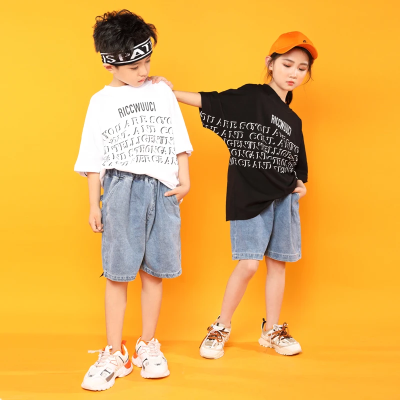 Детская одежда в стиле хип хоп свободного покроя джинсовые брюки для девочек и