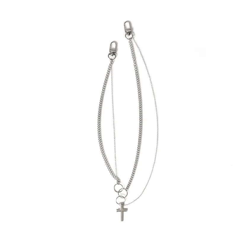 INS HipHop Silver Color Circles Cross Pendants &amp Necklaces For Women Men Hot Sell Multilayer Neclace Fashion Jewelry A547 | Украшения и