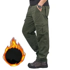Брюки-карго мужские с флисовой подкладкой, теплые тактические штаны в стиле милитари, утепленные повседневные хлопковые боевые брюки-бомберы, рабочая одежда, большие размеры 6XL