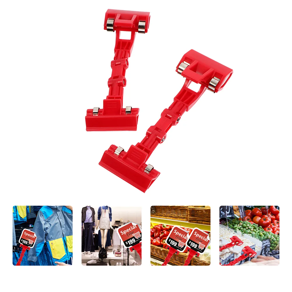 

3pcs Plastic Price Tag Clips Mall Advertising Label Racks Simple Display Stand