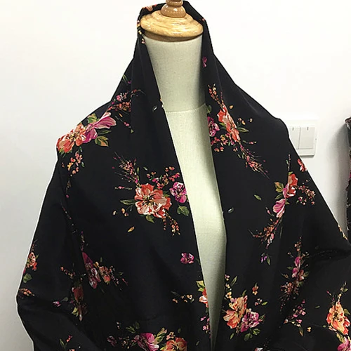 Шелковый крепдешин с черным дном плотный 19 мам SCDC940 | Дом и сад