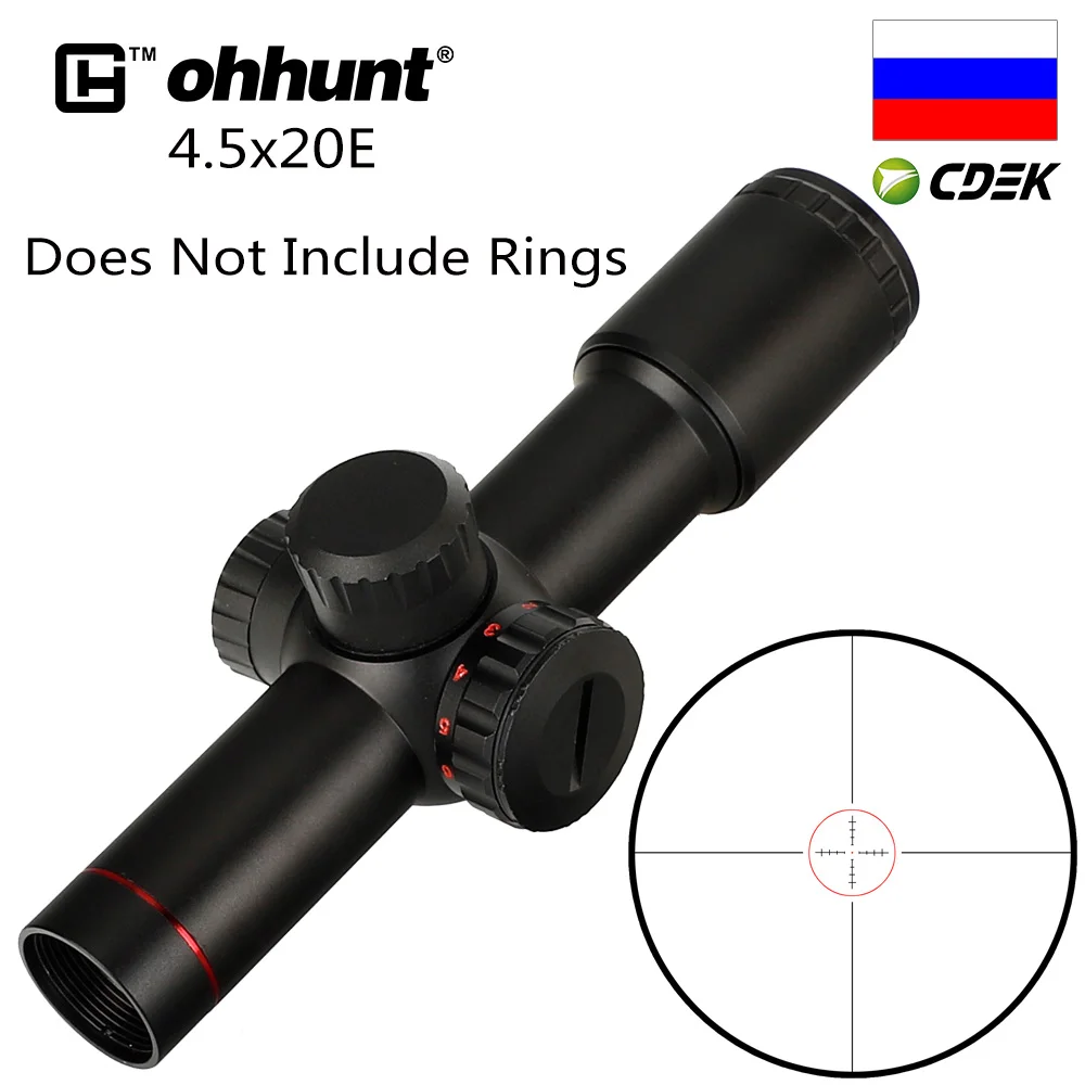 only scope Тактический Ohhunt 4.5x20E компактный охотничий прицел с красной подсветкой из стекла с гравировкой с откидной крышкой для объектива - Цвет: only scope