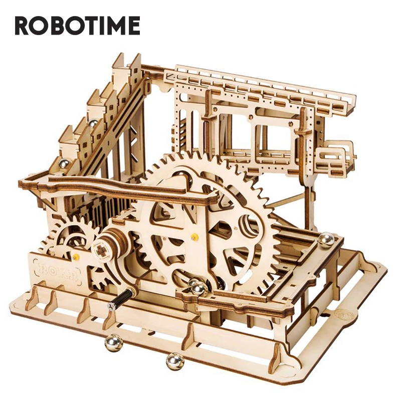 Robotime ROKR DIY Marble Run игра 3D деревянная головоломка шестерня привода Cog модель