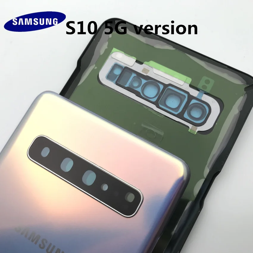 Оригинальное стекло samsung Galaxy S10+ G977 G977F 5G versio задняя крышка батарейного отсека задняя крышка корпуса чехол+ клейкая наклейка+ Инструменты