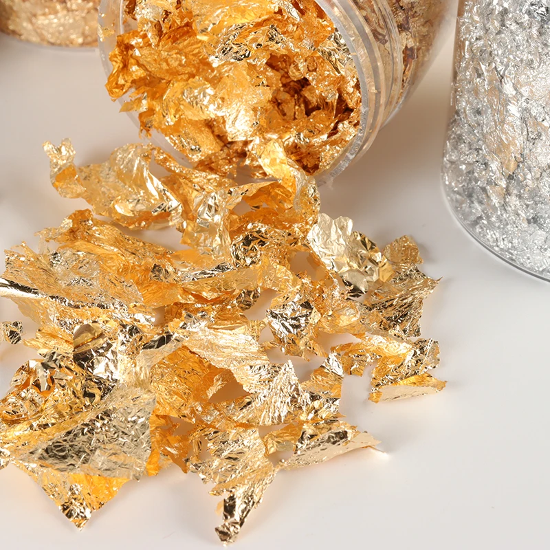 

Nail Foil Aluminum Glitter Sequins Stickers Irregular Imitation Gold Sliver Copper Foil Paper Gilding Nails Art Decor Parts