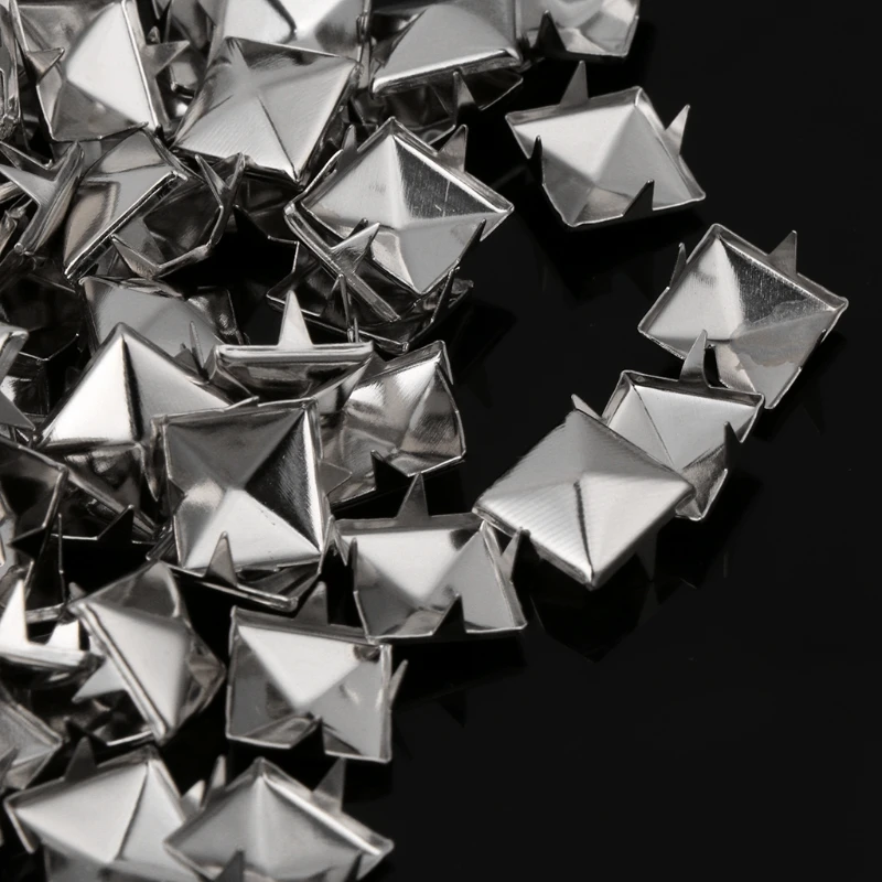 100 шт. Квадратные Металлические Шпильки Шипы для ногтей панк обувь ремень