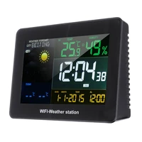 weather station wireless indoor outdoor weather station wifi snooze alarm clock temperature humidity barometer with sensor home
