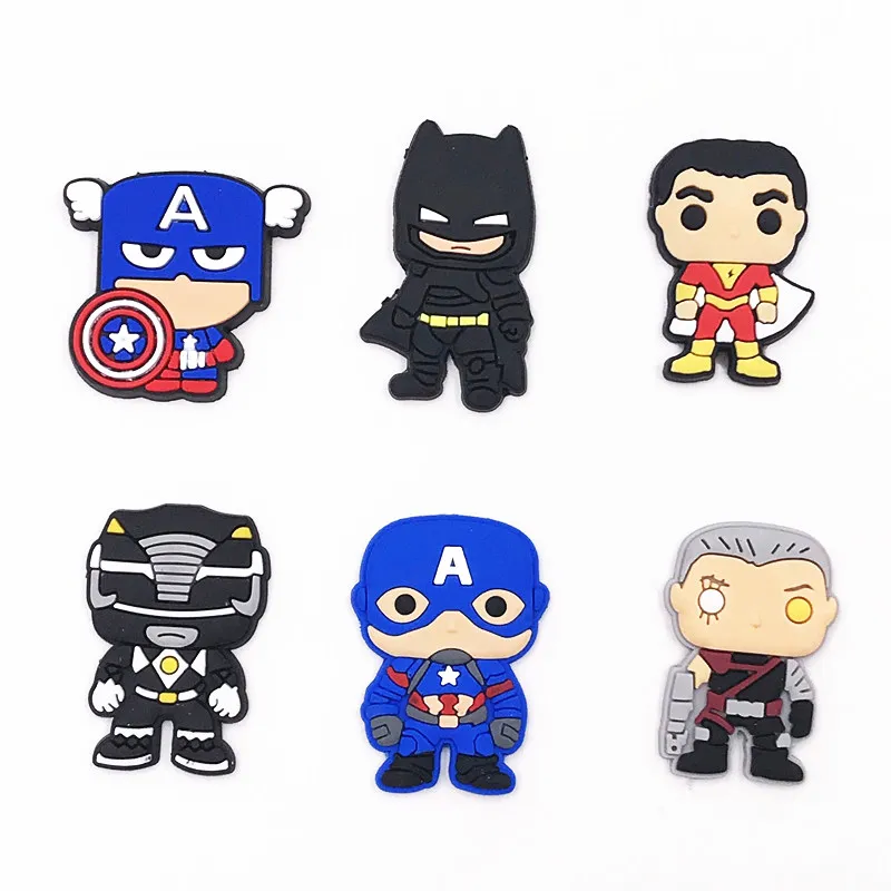 Marvel Мститель Бэтмен флэш силиконовый Супергерои плоская задняя часть 6 шт ПВХ