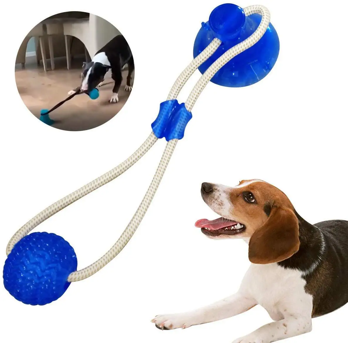 Dog Interactive Suction Cup Push TPR Ball Toys Elastic Ropes Tooth Cleaning Chewing Playing IQ Treat Pet Puppy Supplies | Дом и сад