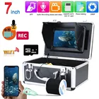 Подводная рыболовная камера, 7 дюймов, Wi-Fi, беспроводная, HD 1080P, 16 ГБ, видеозапись DVR + 15 м, 6 Вт, ИК-камера, сенсорный экран