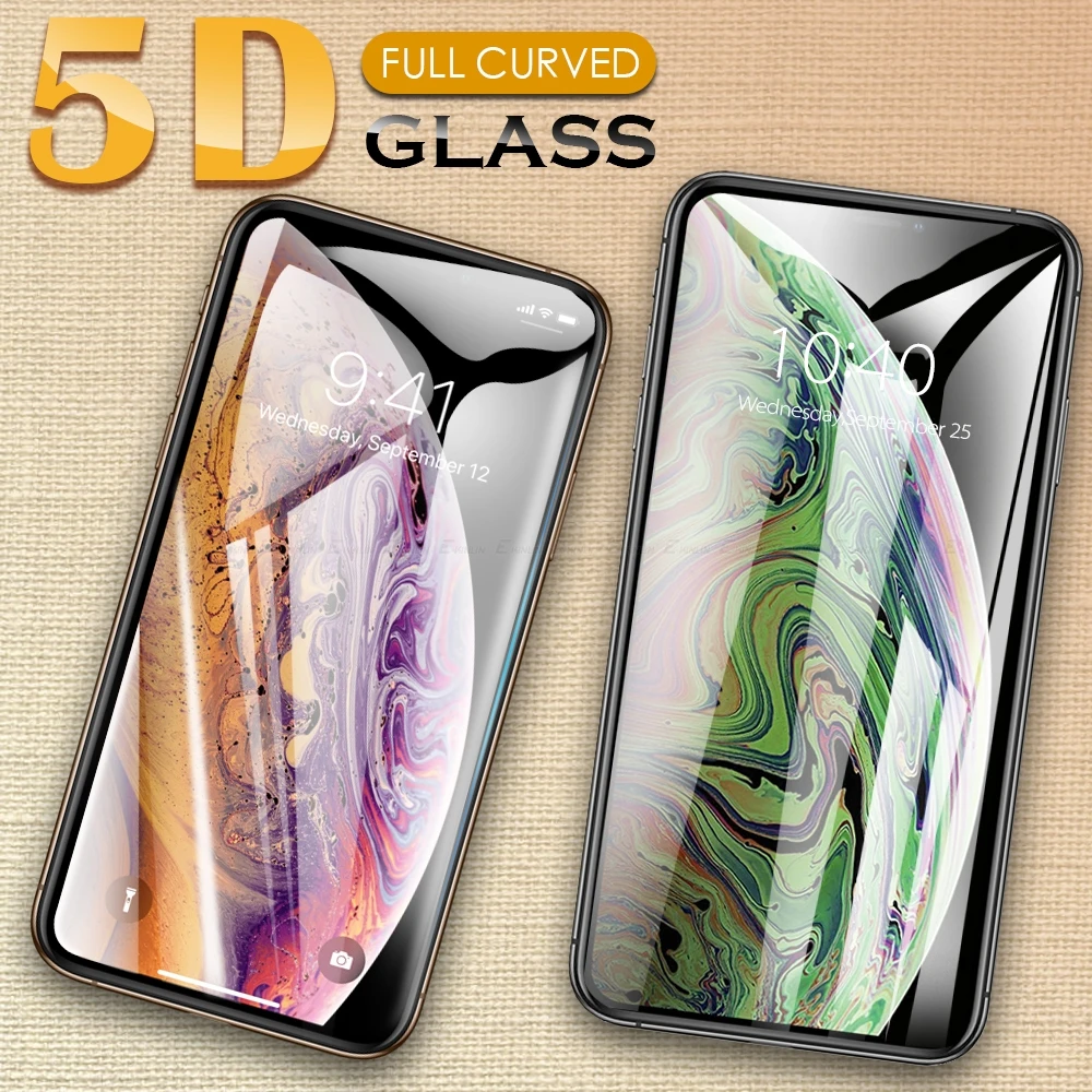 5D закругленный край Полное покрытие Закаленное стекло Защитная пленка для
