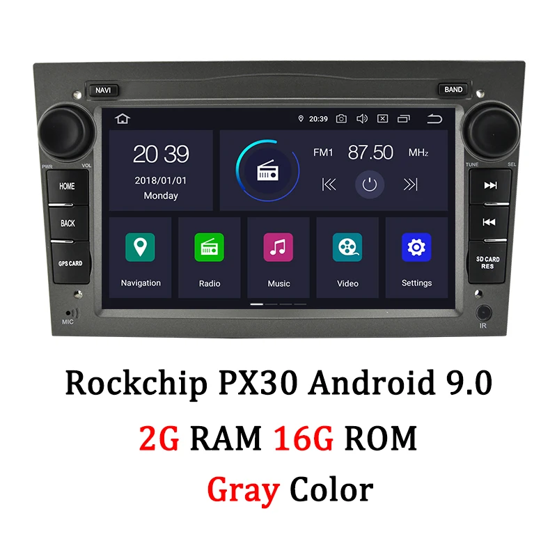 PX30 Gray Автомобильный мультимедийный плеер AUTOTOP Opel Android 2 Din Android 9,0 Opel DVD gps для Astra Meriva Vectra Antara Zafira Corsa Vauxhall - Цвет: PX30 Gray
