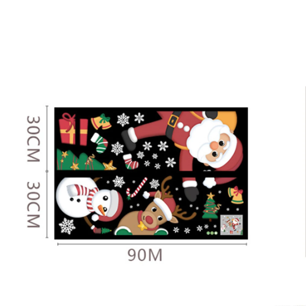 

Merry Christmas Wall Stickers Window Glass Festival Wall Decals Santa Murals Christmas Decorations for Home Decor