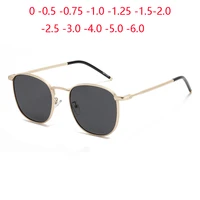 diopter 0 0 5 0 75 to 6 0 women men square myopia sunglasses metal uv400 minus lens eyewear prescription spectacle frame 5173