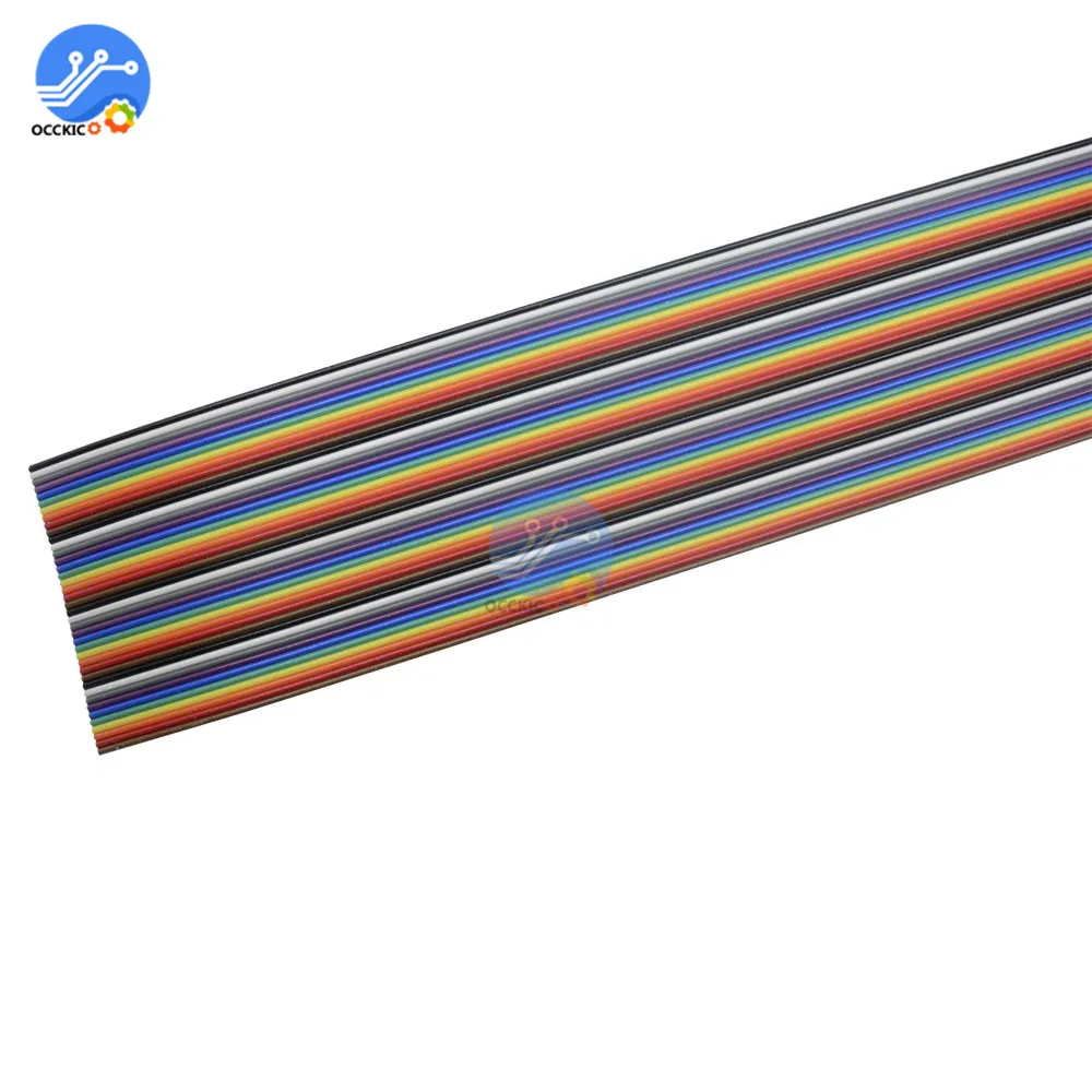 1M 3.3ft Flat Cable 40 Pin Rainbow Ribbon IDC Wire New Arrival | Электроника