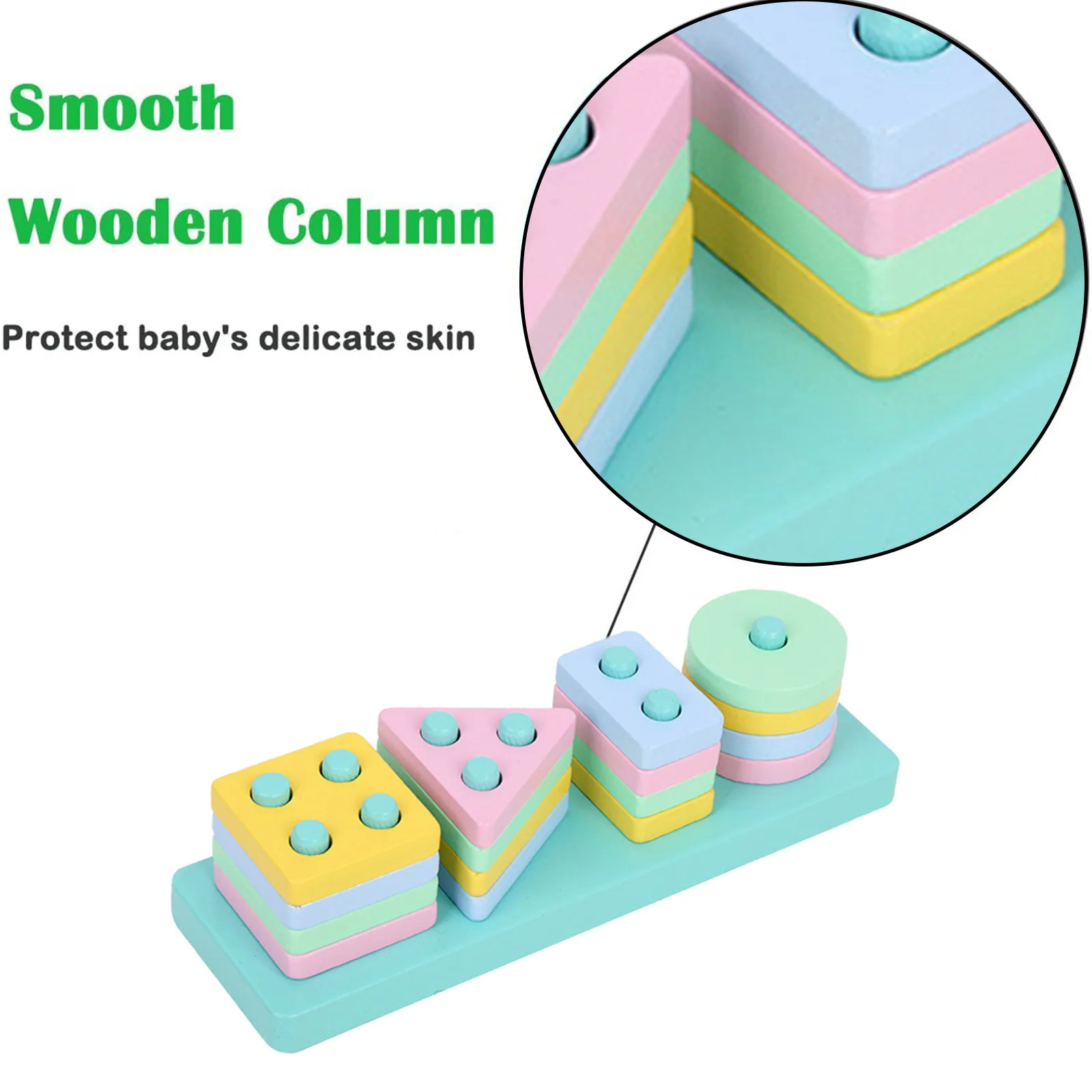Деревянные сортировочные штабелируемые игрушки детские деревянные блоки для